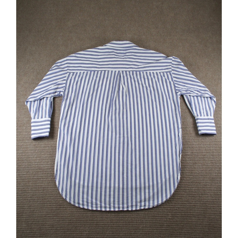 Maeve Anthropologie Blue Striped Oversized Shirt XXSP - Picture 2 of 4